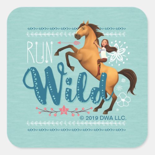 Run Wild Spirit  Lucky Square Sticker