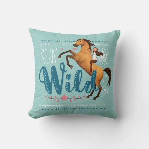 Run Wild Spirit  Lucky Throw Pillow