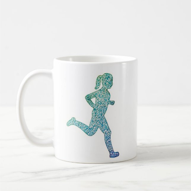 "Run With Endurance" Girl Runner  Coffee Mug (Left)