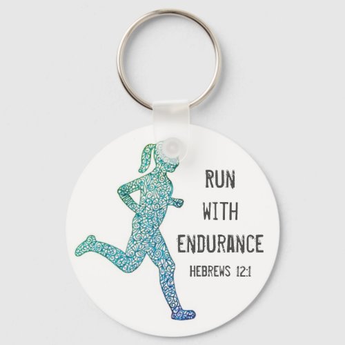 Run With Endurance Girl Runner Keychain