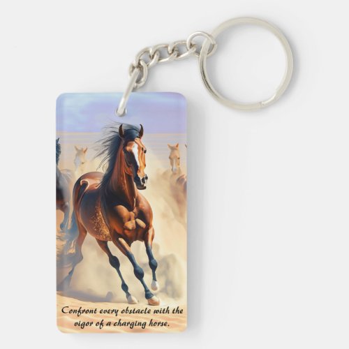 Run with the wind Inspirational Rectangle KeyRing