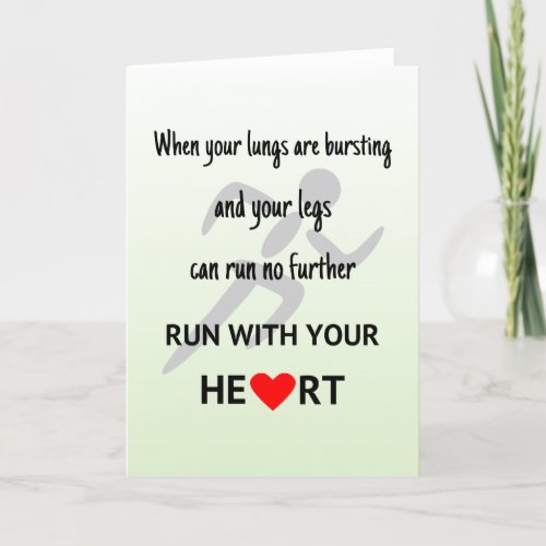 Run with your heart inspirational card