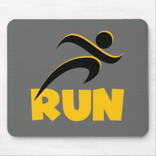 RUN Yellow Mouse Pad