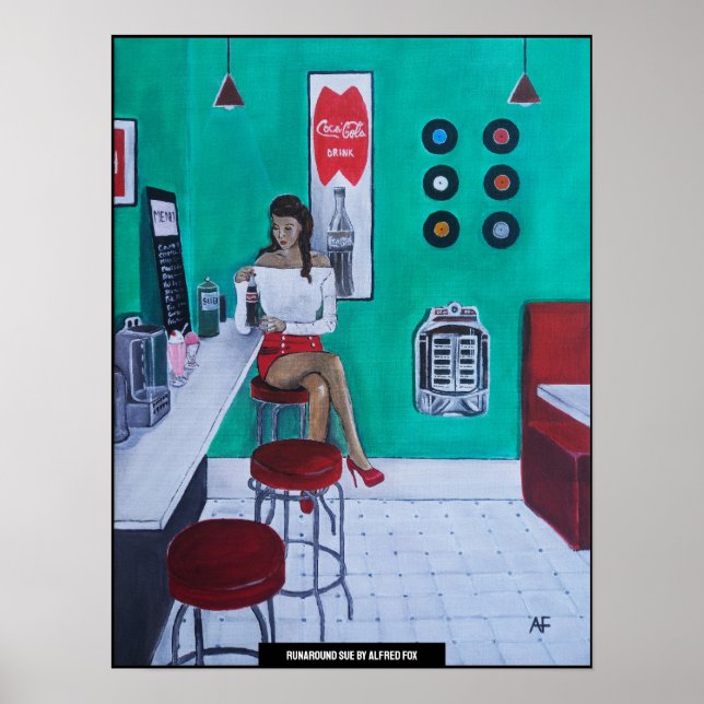 Runaround Sue Painting by Alfred Fox Poster (Front)