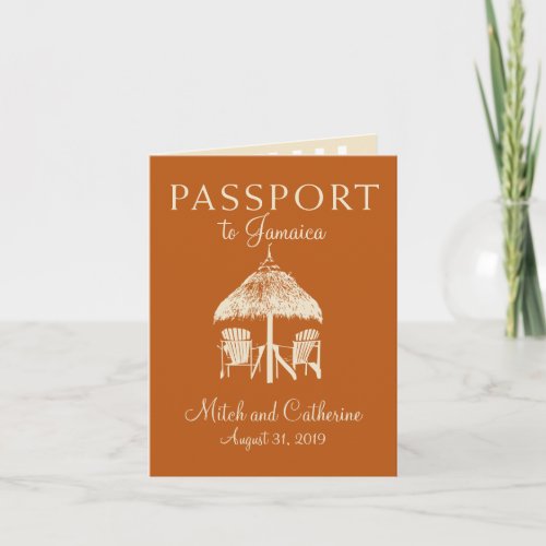 Runaway Bay Jamaica Passport Wedding Invitation