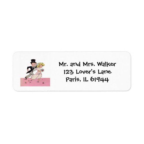 Runaway Bride  Groom Label