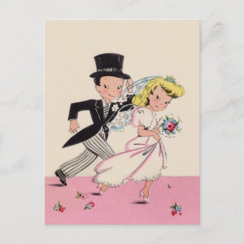 Runaway Bride  Groom Postcard