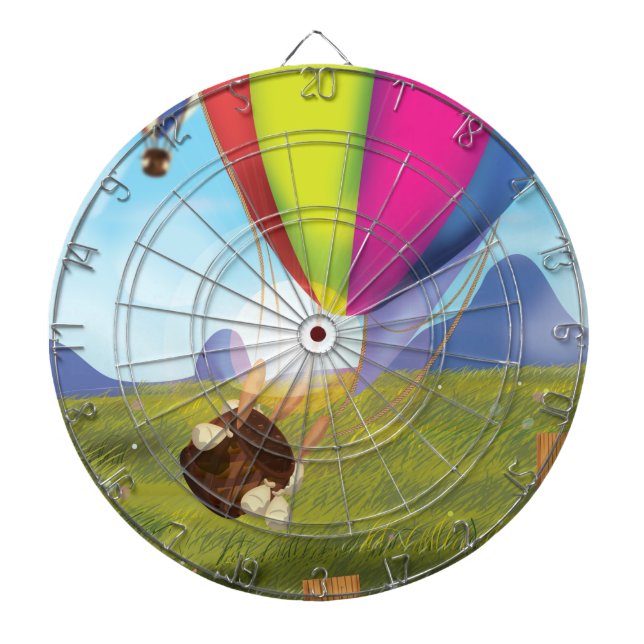 Runaway Cartoon Balloon Dartboard With Darts (Front)