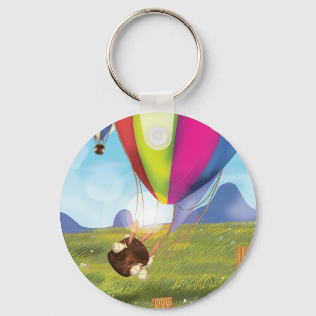 Runaway Cartoon Balloon Keychain (Front)