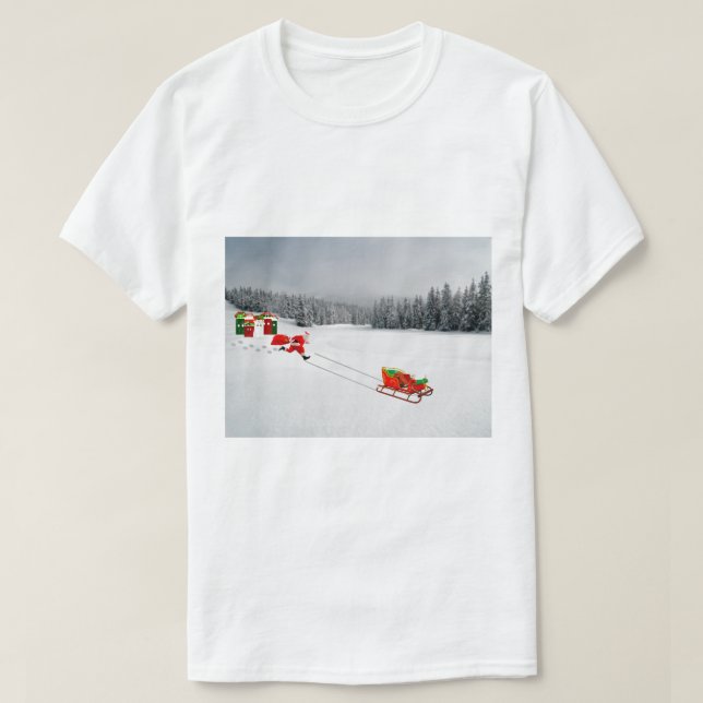 Runaway Sleigh Unisex T-Shirt (Design Front)