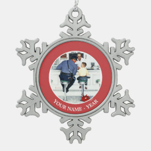 Runaway Snowflake Pewter Christmas Ornament