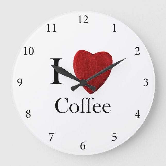 Runde Wanduhr I love Coffee Large Clock (Front)