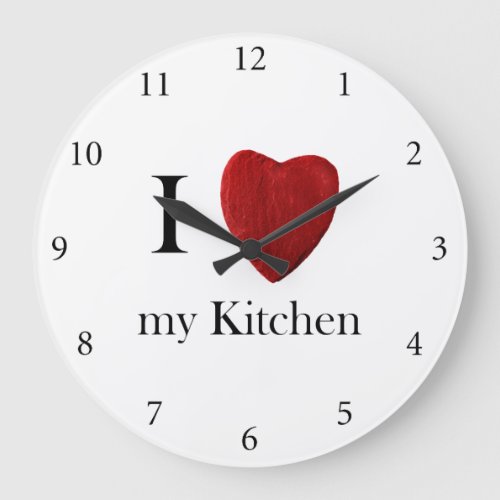 Runde Wanduhr I love my Kitchen Large Clock