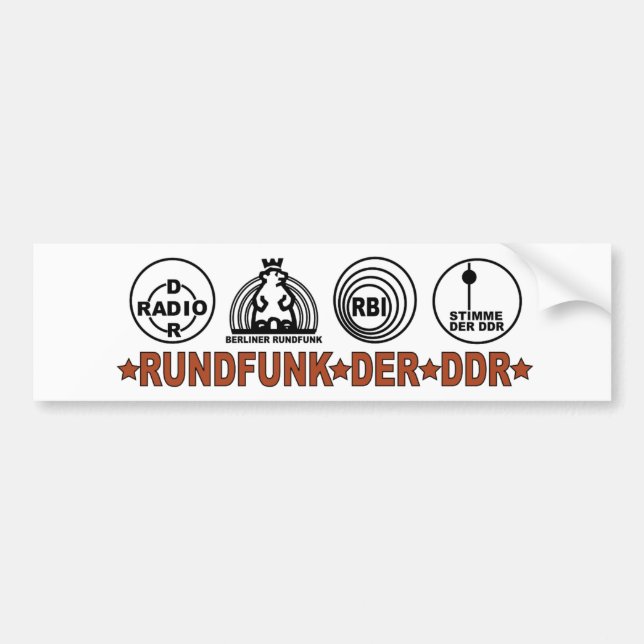RUNDFUNK DER DDR BUMPER STICKER (Front)