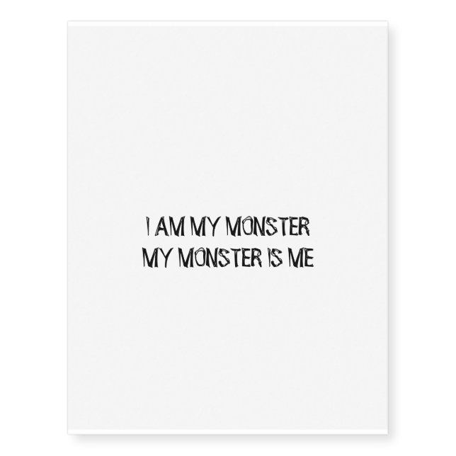 Rune Alexander's Monster quote Tattoo (Front)