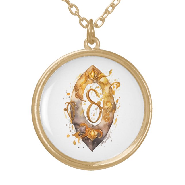 *~*RUNE AP87 VIKING Nordic Inspired Ancient Gold Plated Necklace (Front)