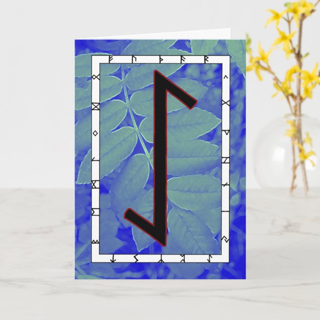 Rune Eihwaz – Centered Perseverance  Card (Yellow Flower)