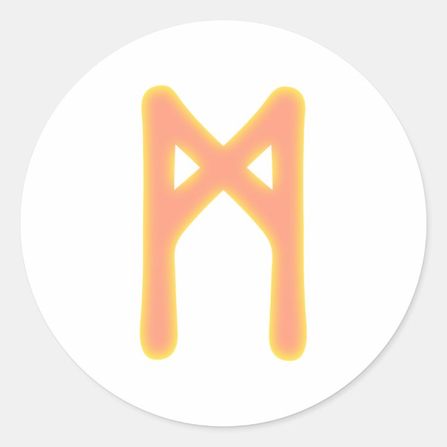 Rune Mannaz Classic Round Sticker (Front)
