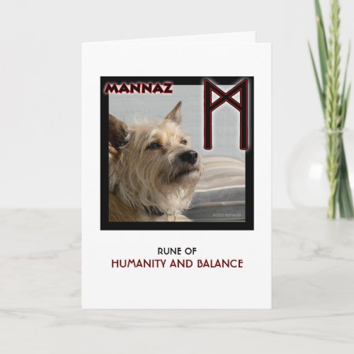 Rune Mannaz _ Humanity  Balance _ Dog Card