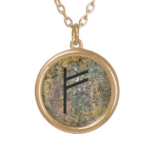 Rune necklace - Fehu - gold