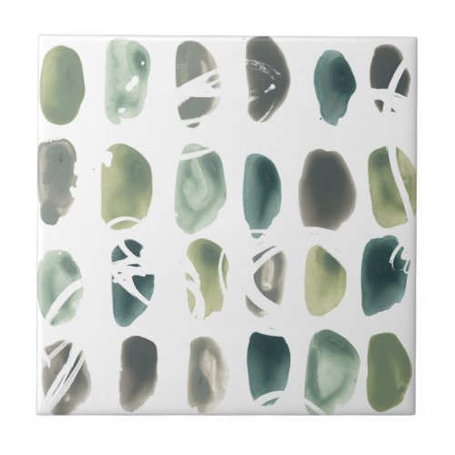 Rune Stone _ Green Ceramic Tile