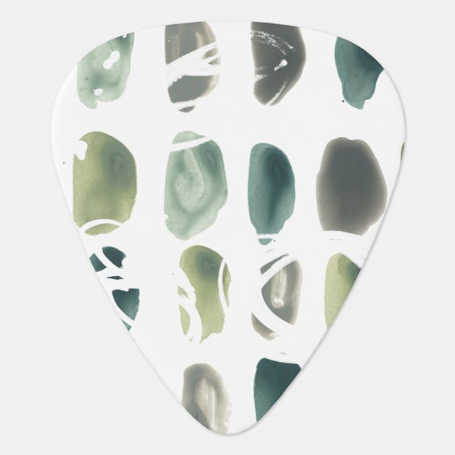 Rune Stone - Green Guitar Pick (Front)