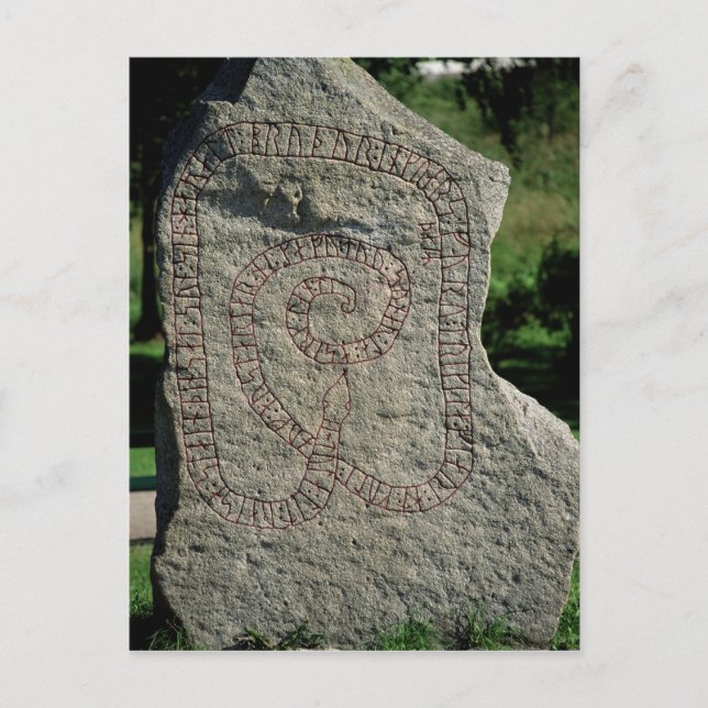 Rune stone outside Gripsholm Castle Postcard (Front)