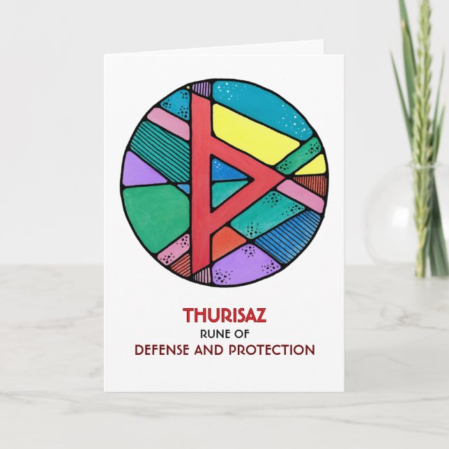 Rune Thurisaz – Defense & Protection - Art Nouveau Card (Front)