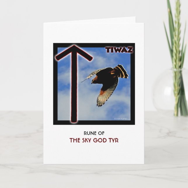 Rune Tiwaz - Sky God Tyr - Hawk Card (Front)