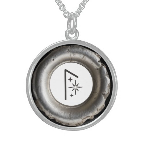 RUNE VIKING Nordic AP87 LAGUZ Sterling Silver Necklace