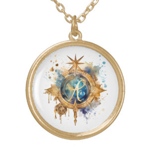 *~*RUNE VIKING Nordic Inspired Ancient AP87 Gold Plated Necklace