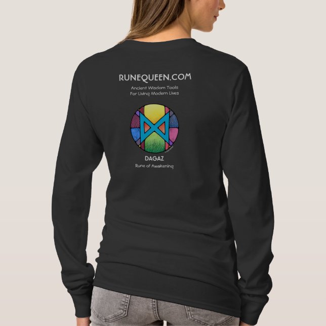 RuneQueen Dagaz - Awakening - long sleeve  T-Shirt (Back)