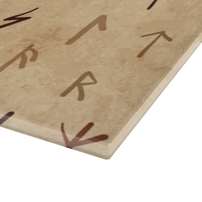 Runes Glass Cutting Board (Corner)