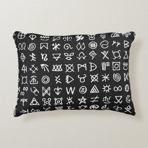 Runes symbols ancient seamless font accent pillow