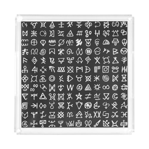Runes symbols ancient seamless font acrylic tray