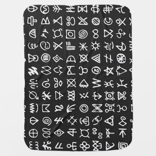 Runes symbols ancient seamless font baby blanket
