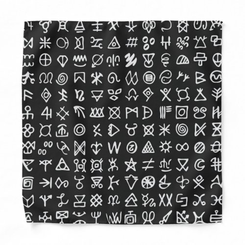 Runes symbols ancient seamless font bandana