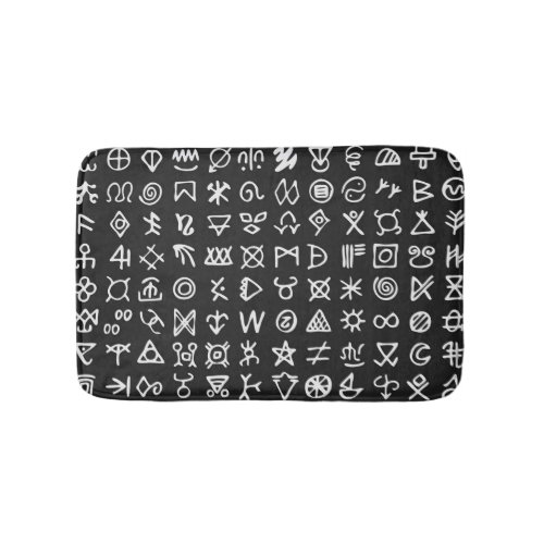 Runes symbols ancient seamless font bath mat