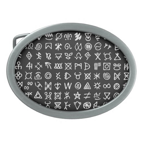 Runes symbols ancient seamless font belt buckle