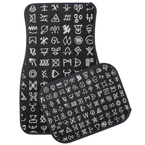 Runes symbols ancient seamless font car floor mat