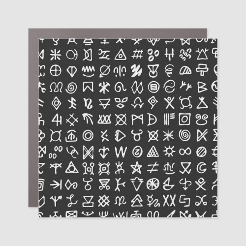 Runes symbols ancient seamless font car magnet