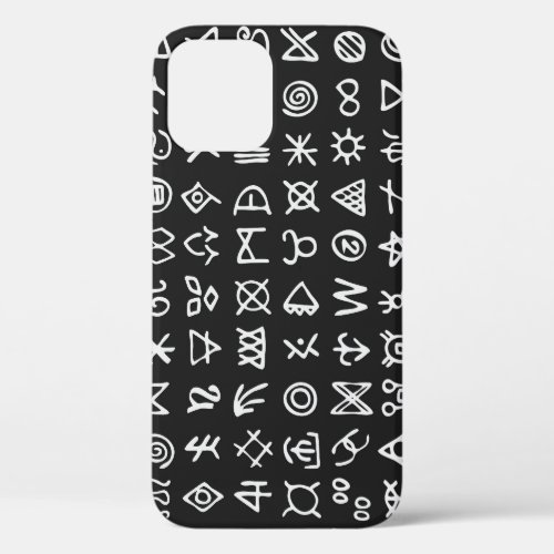 Runes symbols ancient seamless font iPhone 12 case