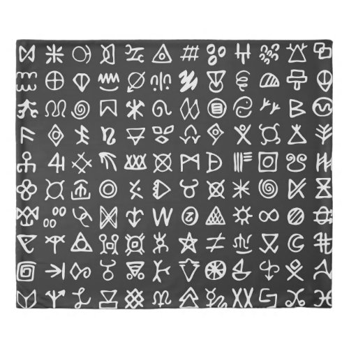 Runes symbols ancient seamless font duvet cover