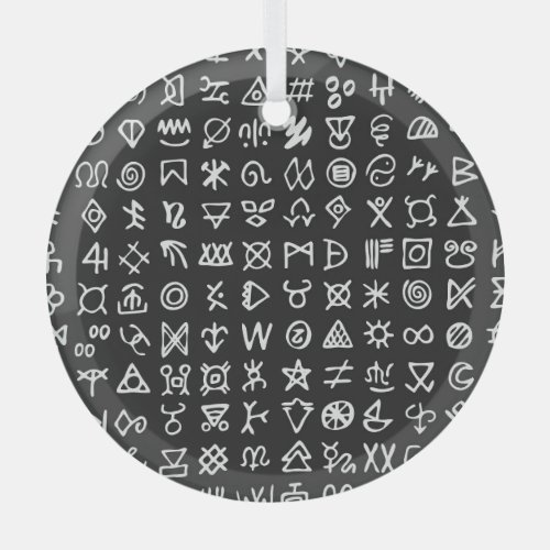 Runes symbols ancient seamless font glass ornament