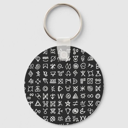 Runes symbols ancient seamless font keychain