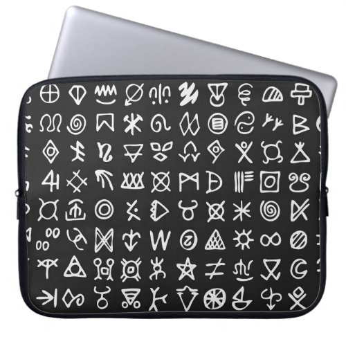Runes symbols ancient seamless font laptop sleeve