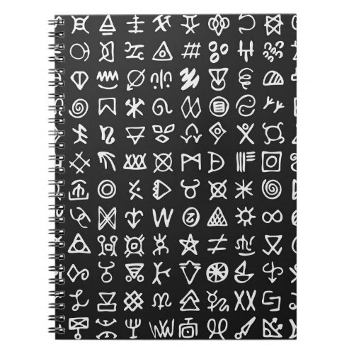 Runes symbols ancient seamless font notebook