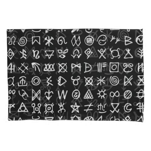 Runes symbols ancient seamless font pillow case