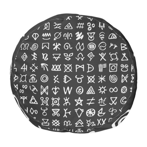 Runes symbols ancient seamless font pouf