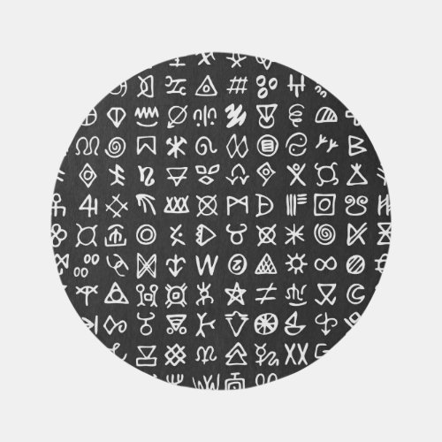 Runes symbols ancient seamless font rug